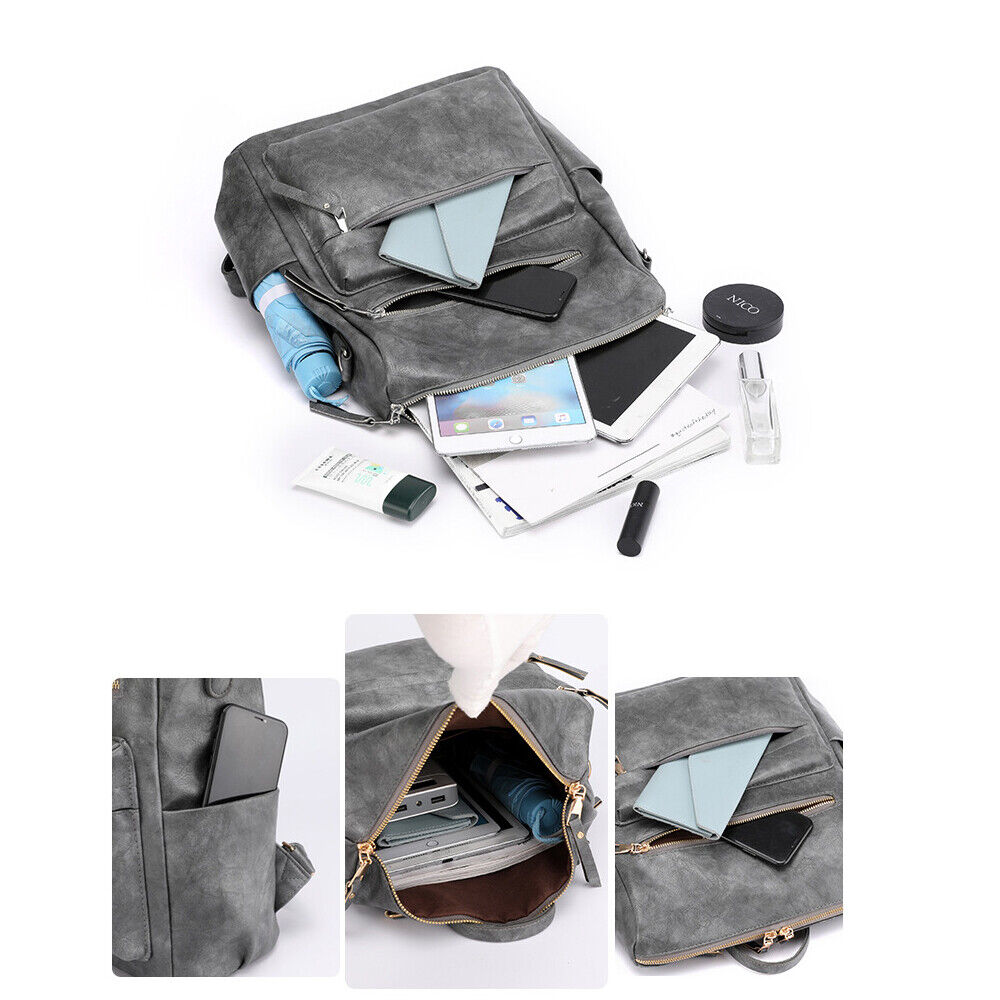 Leather Backpack Purse for Women Designer Large Travel Convertible Shoulder Bag 24Hr Smart